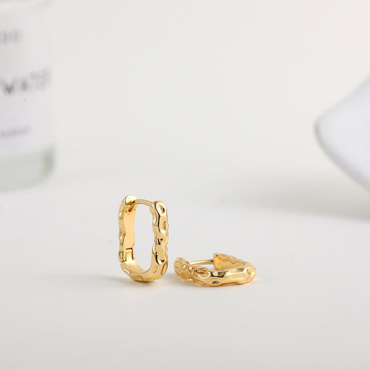 Creolen Hammerschlag-Optik oval