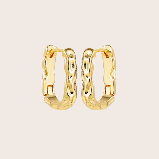 Creolen Hammerschlag-Optik oval