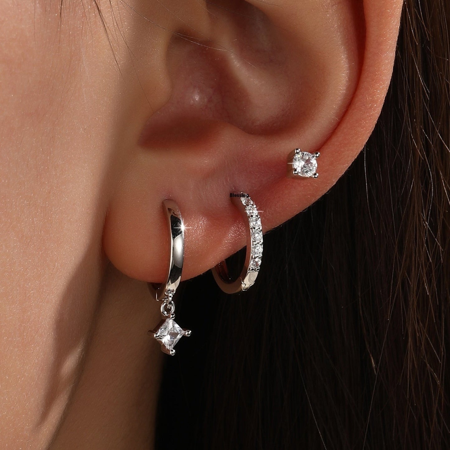 Mini Creolen Set Sterling Silber