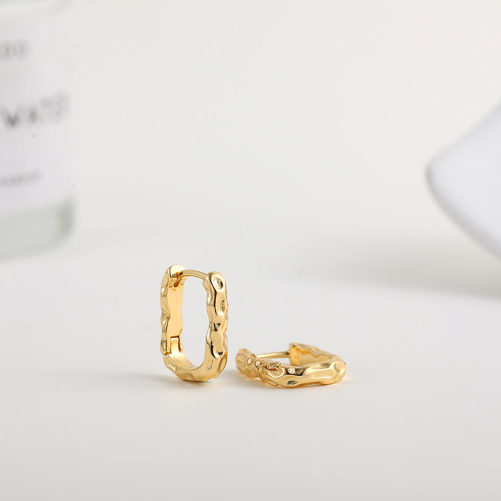 Creolen Hammerschlag-Optik oval