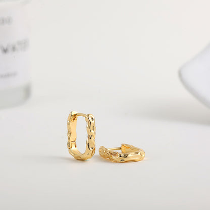 Creolen Hammerschlag-Optik oval