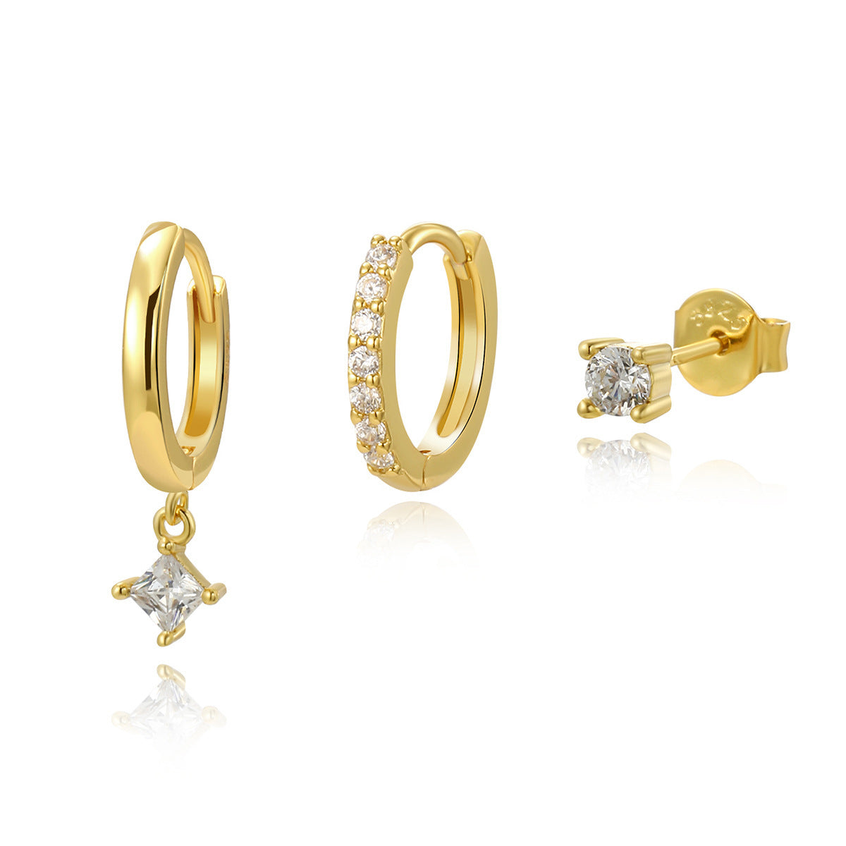 Mini Creolen Set Sterling Silber