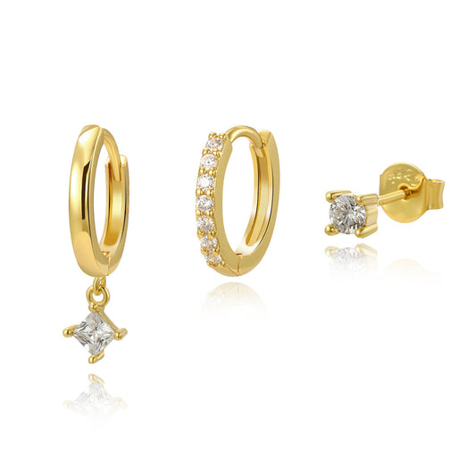 Mini Creolen Set Sterling Silber