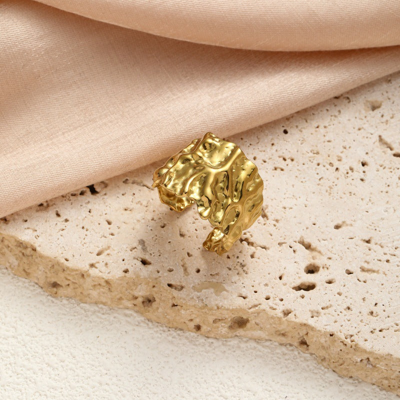 Ring Goldnugget  Edelstahl