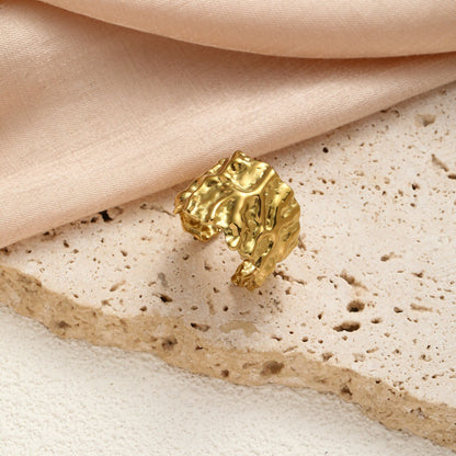 Ring Goldnugget  Edelstahl